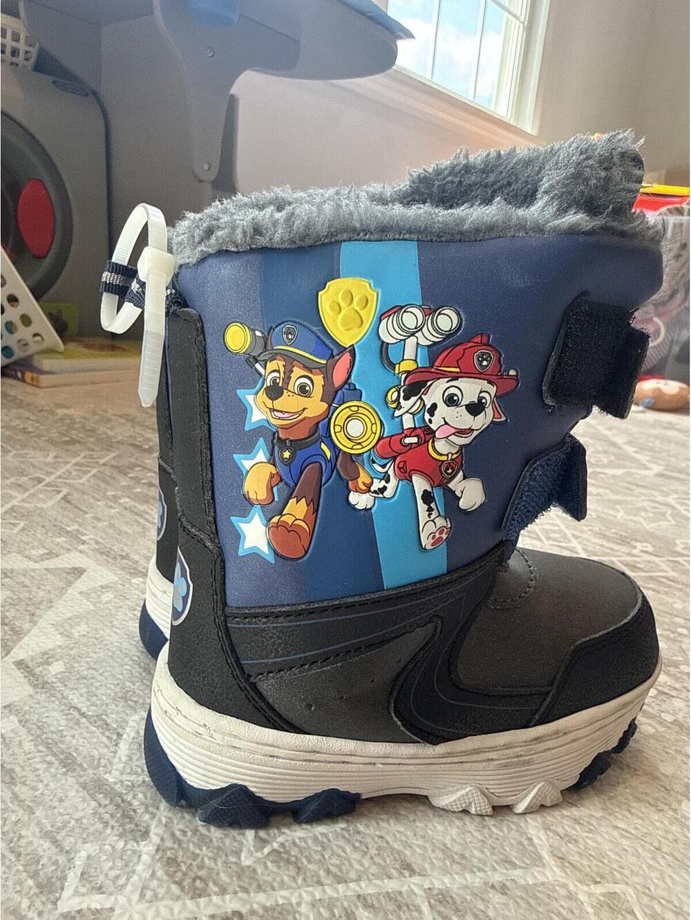 LIGHT UP Paw Patrol Kids Winter Snow Boots with Fur Lining